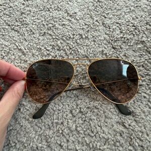 Ray-Ban Aviator Sunglasses with Dark Brown Lenses